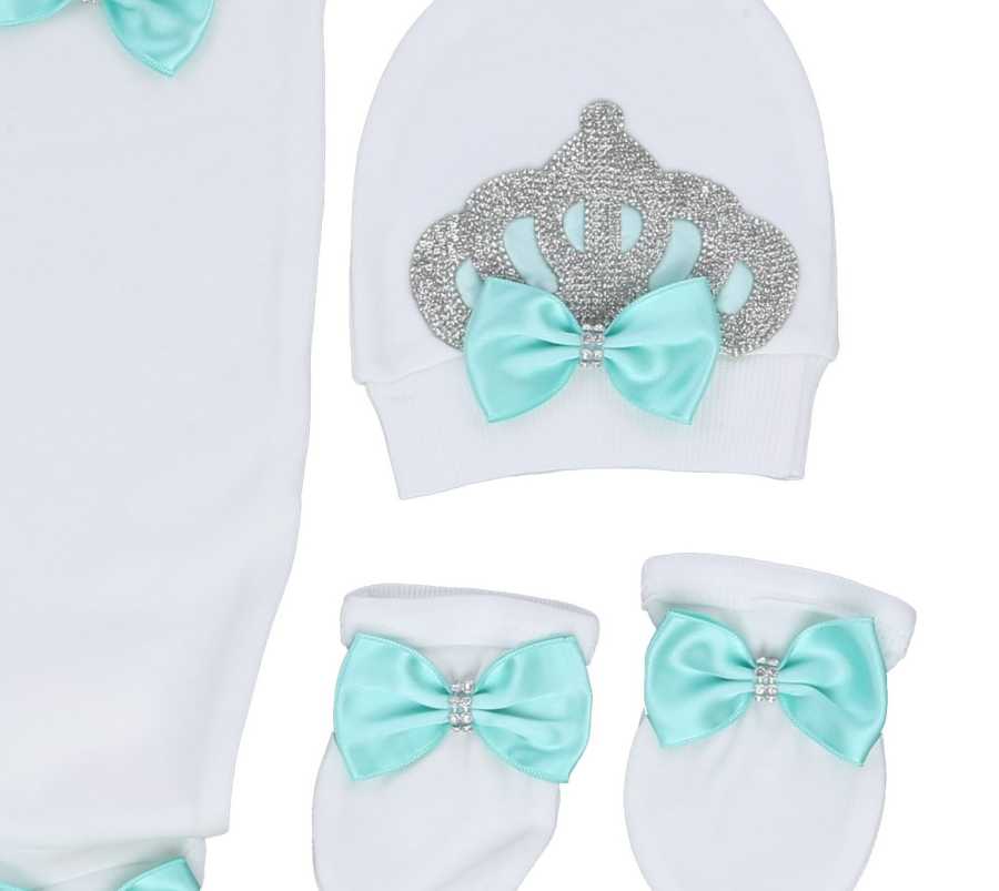 Ensemble bébé Cristal Luxury - TURQUOIS Lumineux - Tenues de fêtes & Circoncision  3 Pièces / Garçon