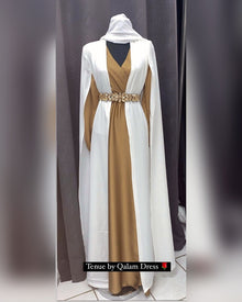 Cape maxi hijab veste longue blanche blanc mariage
