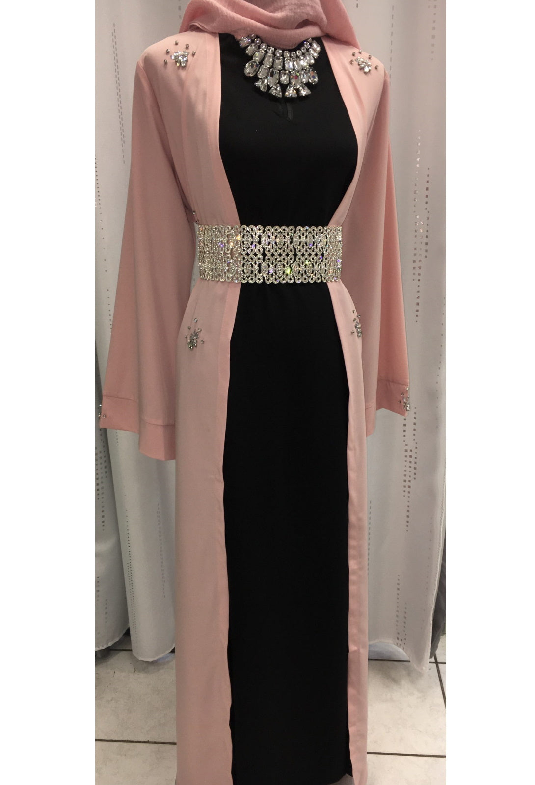 grosse ceinture elegance argent abaya hijab tunique jilbeb mode modeste fashion boutique musulmane femmes voilées