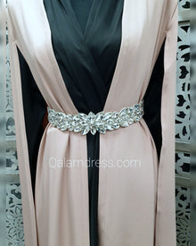 Ceinture Sarah Luxury blanche avec pierres et strass