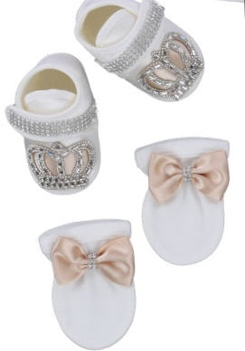 Ensemble bébé Cristal Luxury - BEIGE ROSE NUDE- Tenues de fêtes & baptême  4 Pièces / Fille