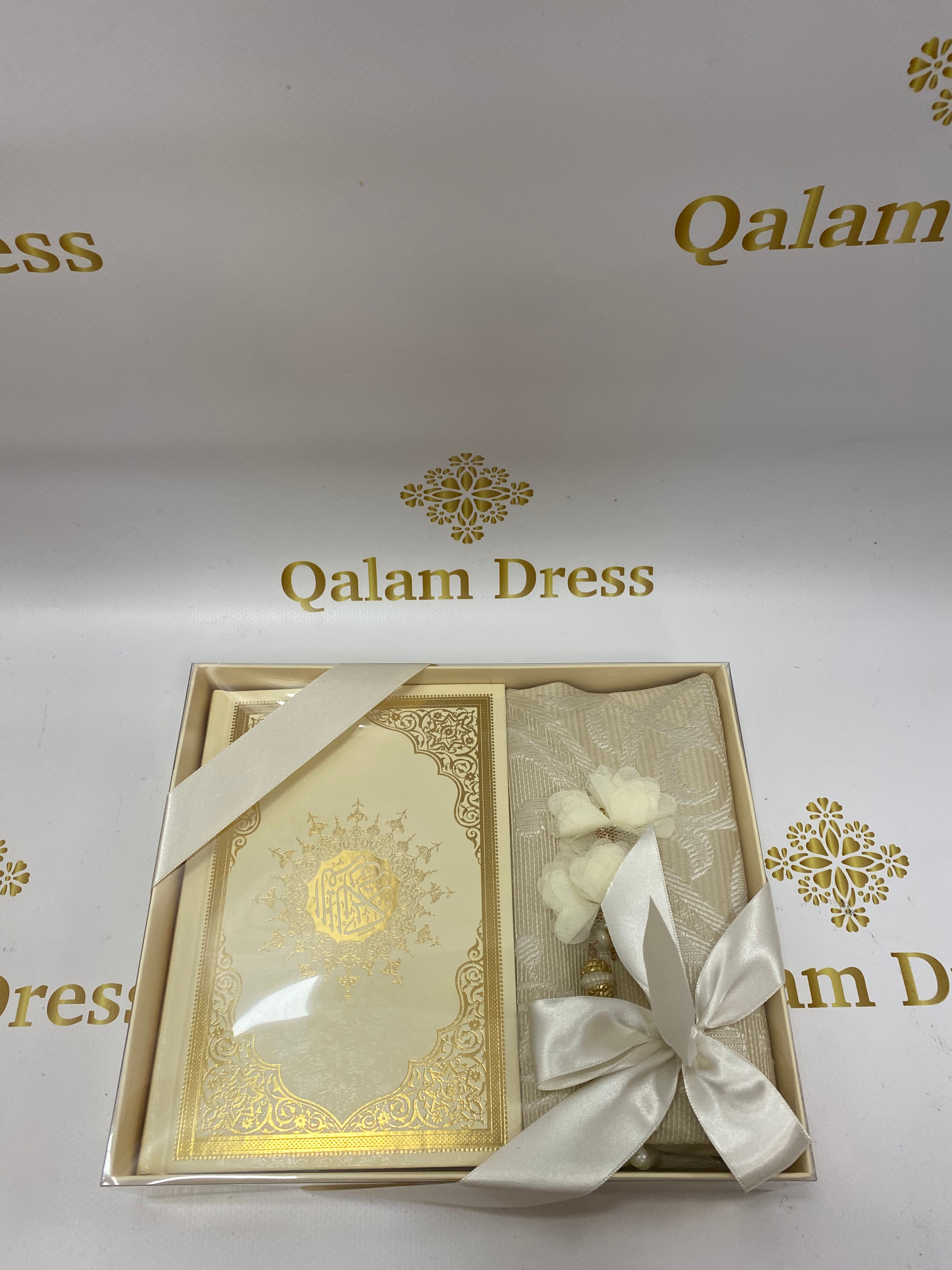 coffret coran couleur QR code coffret tapis de prière coran tasbih mariée hajj ramadan coran à offrir rose blanc gris noir bleu or doré beige