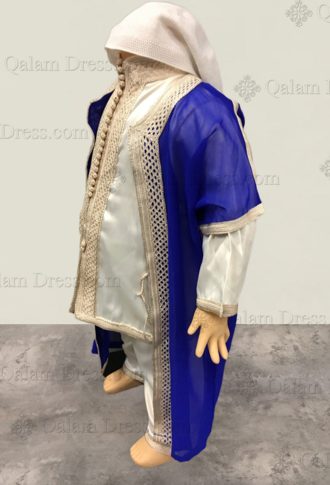 ensemble 3 pièces bleu roi abaya hijab tunique jilbeb mode modeste fashion boutique musulmane femmes voilées
