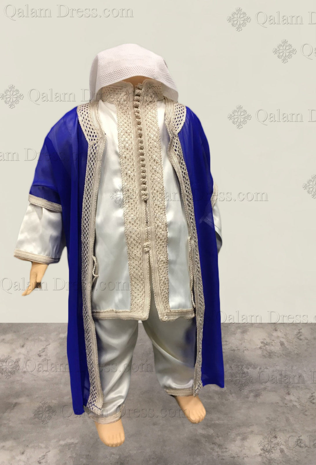 ensemble 3 pièces bleu roi abaya hijab tunique jilbeb mode modeste fashion boutique musulmane femmes voilées