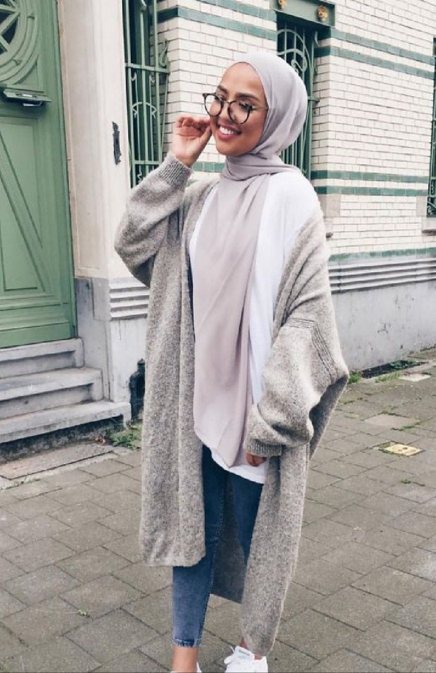 Maxi hijab chale antalya marron choco voile tendance mode modeste qalam dress