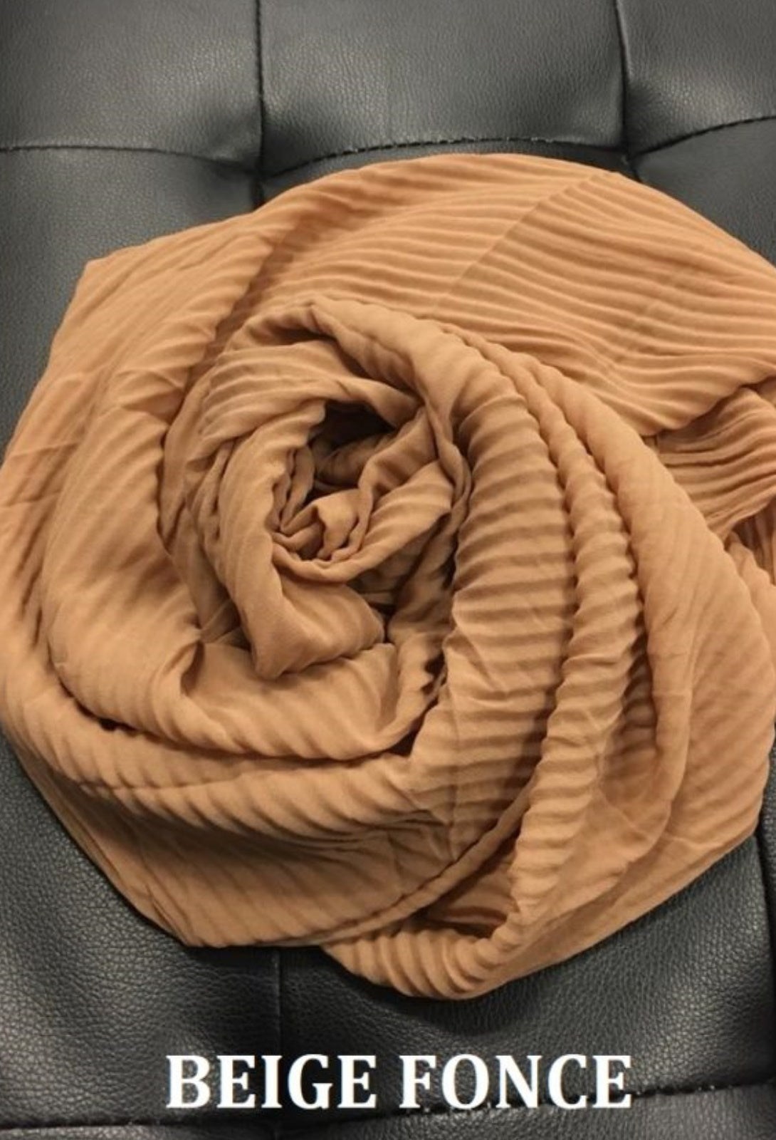 hijeb hijab gaufre  beige foncé jilbeb  mode modeste fashion musulmane mastour  habaya qalam dress boutique box  hijab 