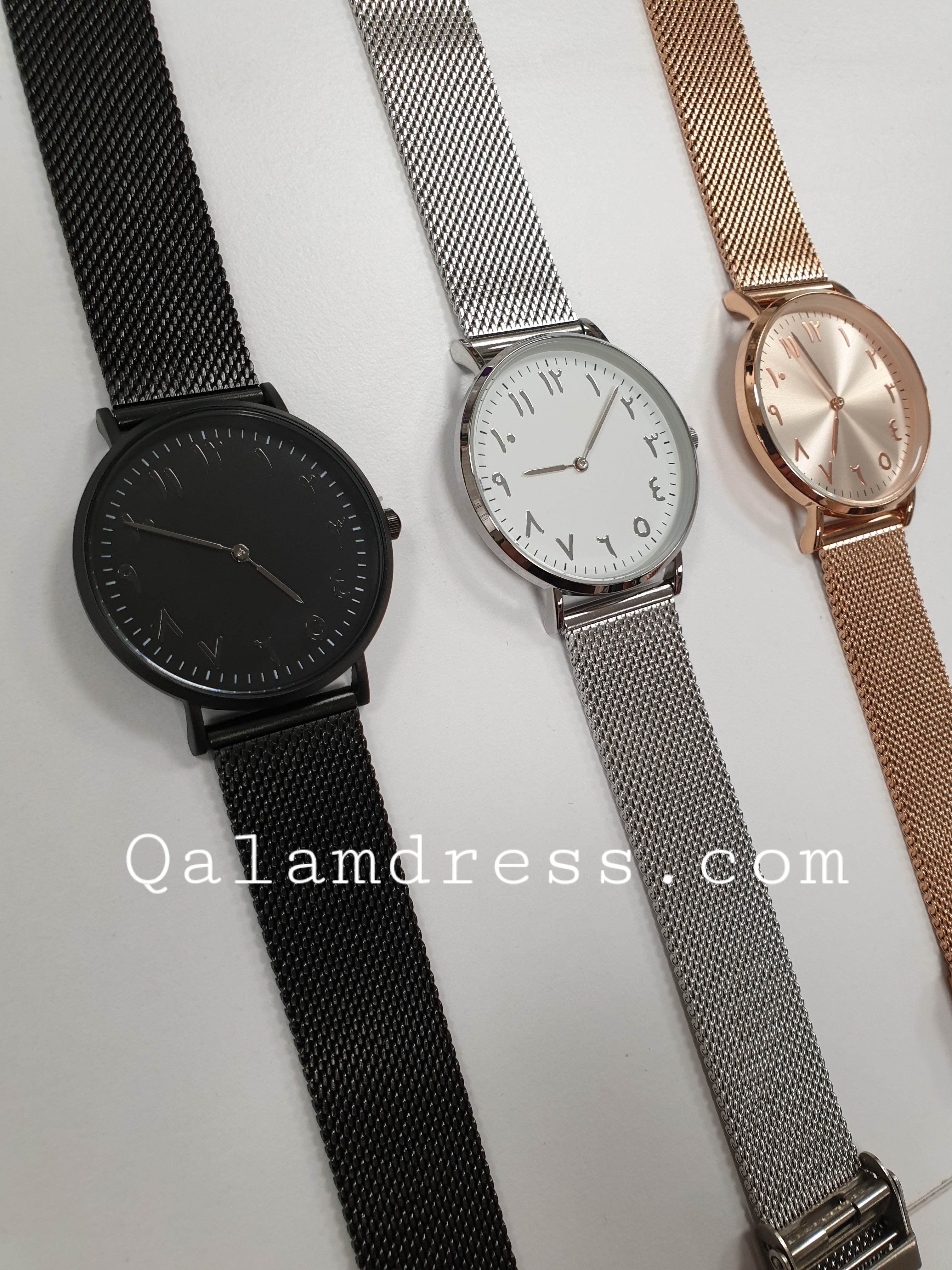 montre chiffre arabe metal doree argent noir rose gold