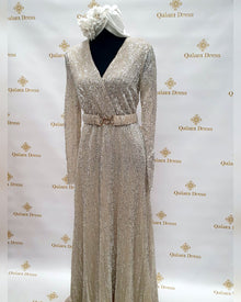 Robe de soirée Zahra Shiny Sequin à strass pour mariage