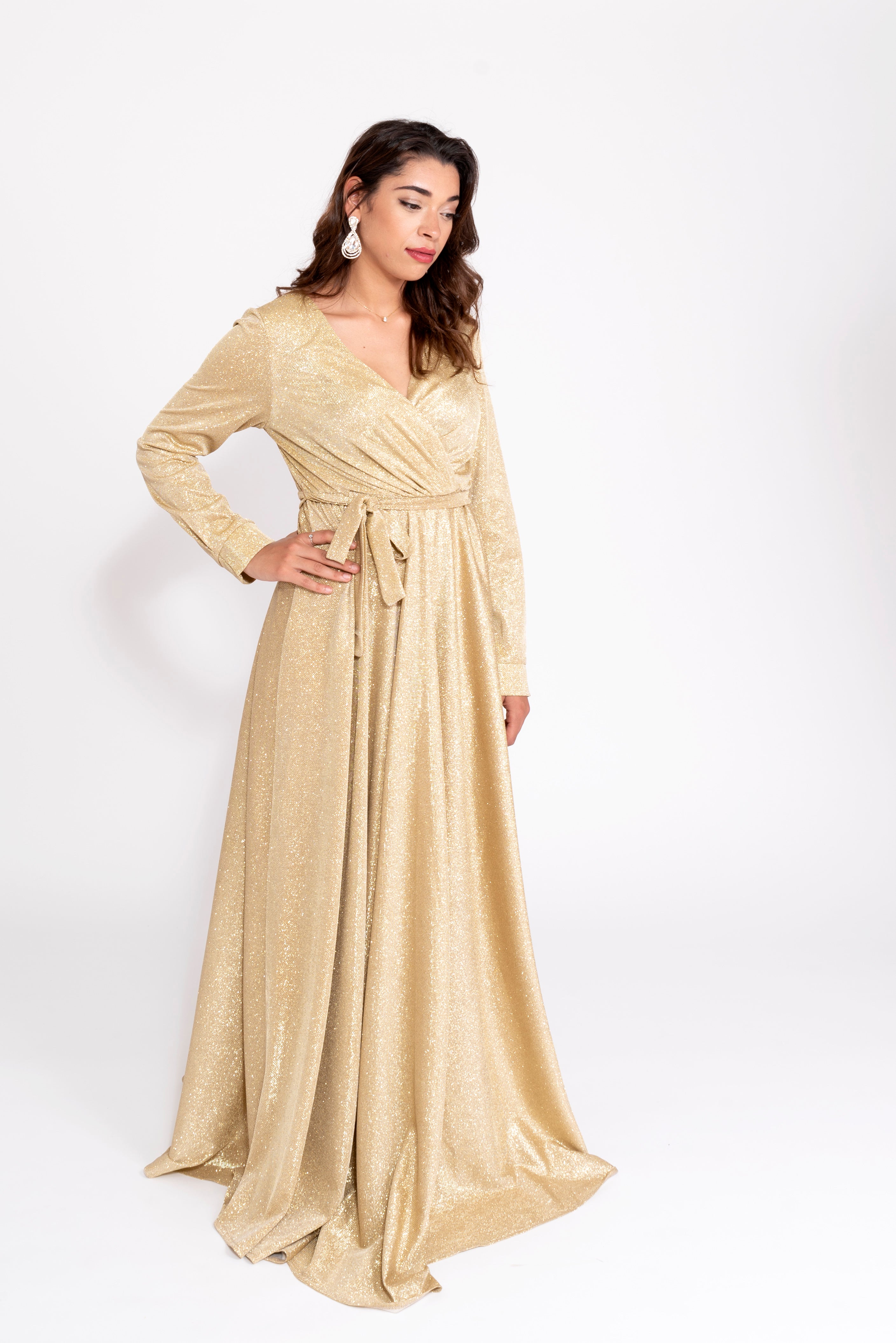 Robe du Soir Glitter Gold Dorée - Tendance Hijab