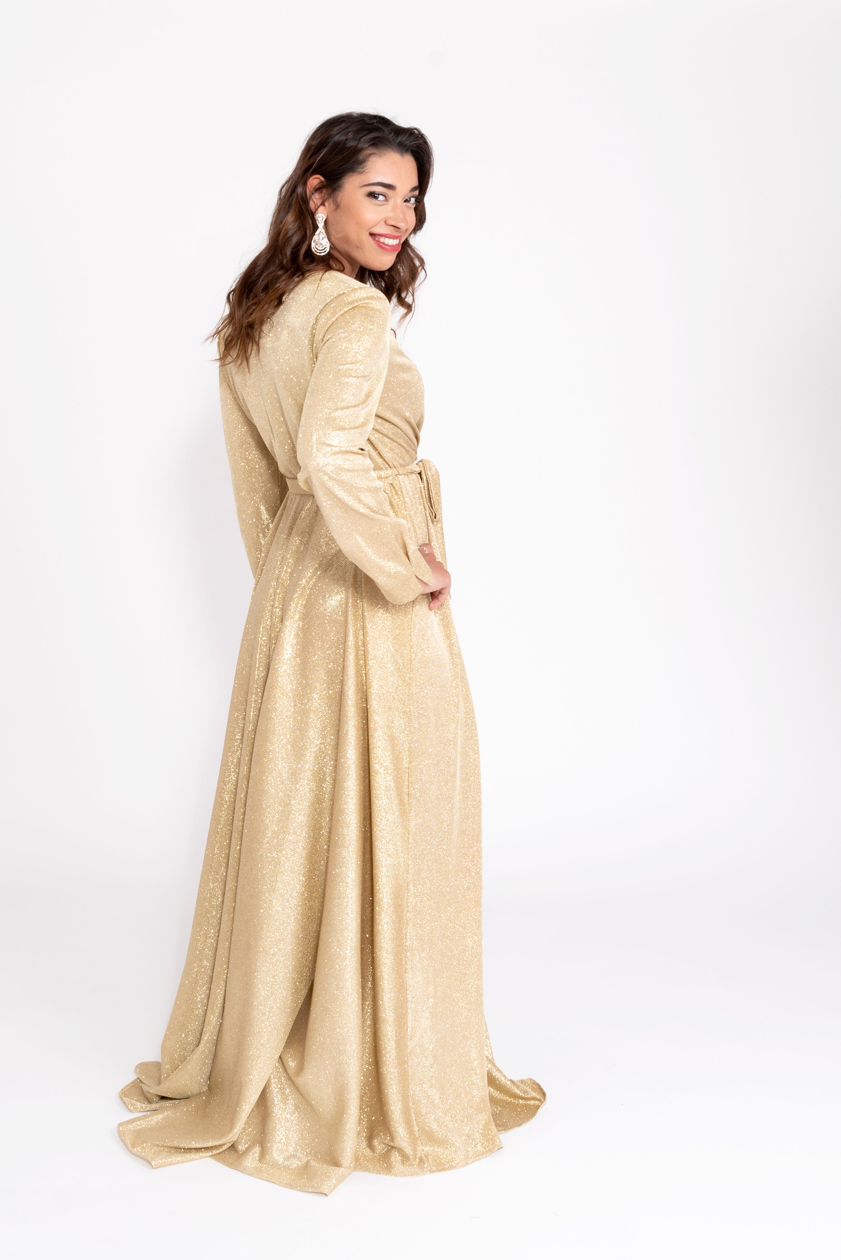 Robe du Soir Glitter Gold Dorée - Tendance Hijab