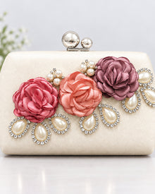 sac de soirée blanc brillant fleur perle abaya hijab tunique jilbeb mode modeste fashion - Qalam Dress Boutique 