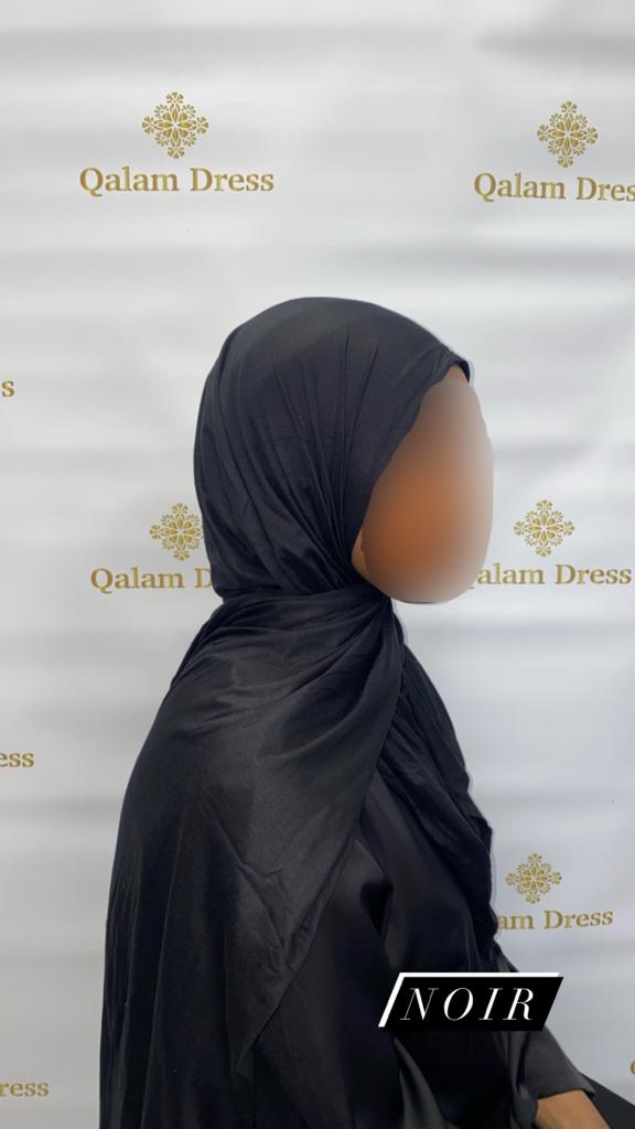 Voile chale jersey viscose abaya hijeb hijab tunique jilbeb mode modeste fashion qalam dress boutique musulmane femme voilées hijab france robe abaya blanche