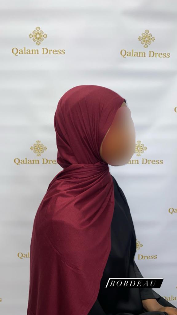 Voile chale jersey viscose abaya hijeb hijab tunique jilbeb mode modeste fashion qalam dress boutique musulmane femme voilées hijab france robe abaya blanche