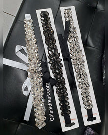 ceinture caftan pierre strass blanc noir
