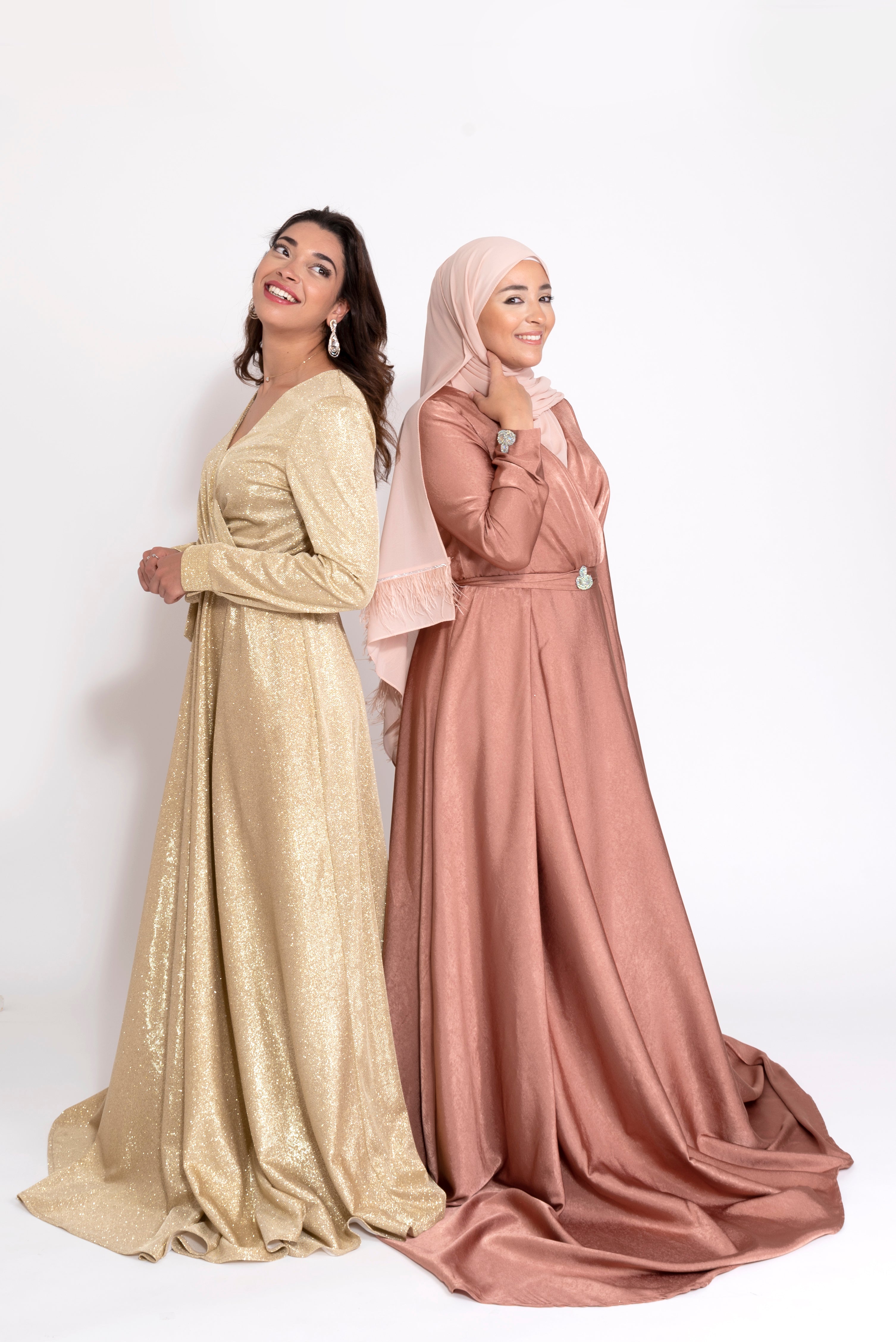 Robe du Soir Glitter Gold Dorée - Tendance Hijab