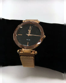 Montre Linda aimantée, cadran noir et détails brillants, photo 3